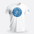 T-Shirt: Fediverse, Farbkombination Stoff/Druck: white / royal blue