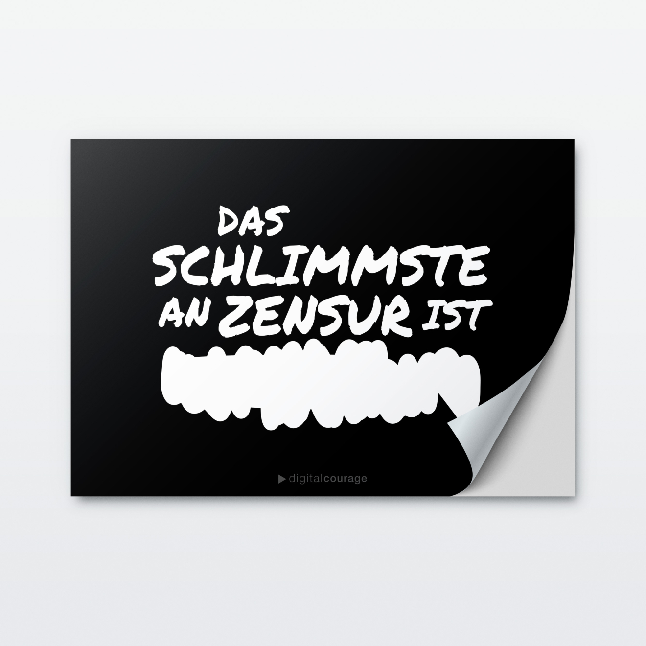 Karte mit Aufkleber - dunkle Ausführung