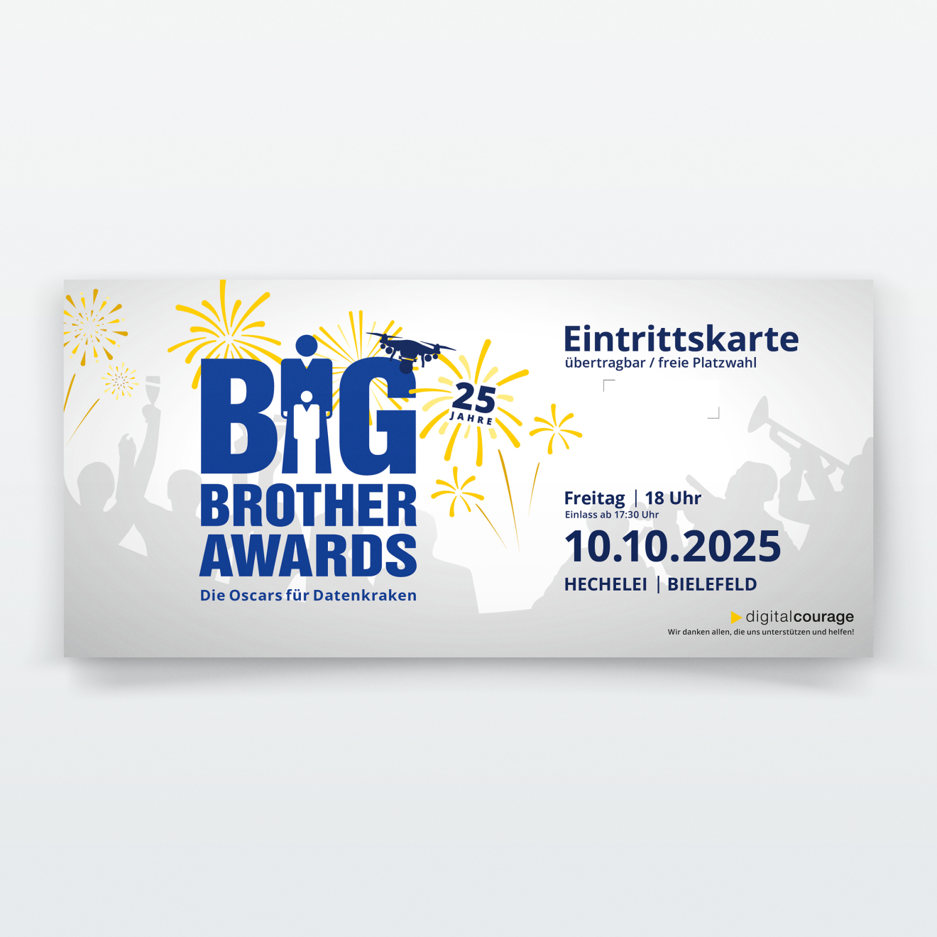 Vorderseite der Eintrittskarte