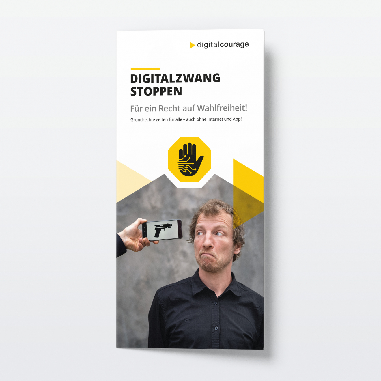 Faltblatt Digitalzwang V2 neues Design Titelseite