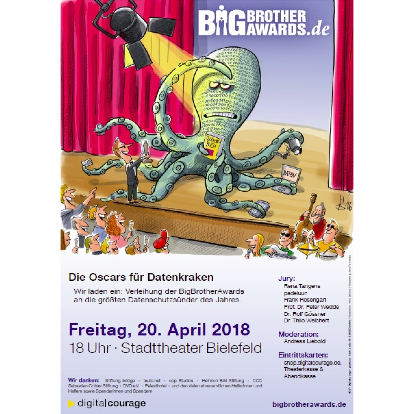 Eintrittskarte: BigBrotherAwards Verleihungsgala 2018 Eintrittskarte: BigBrotherAwards Verleihungsgala 2018