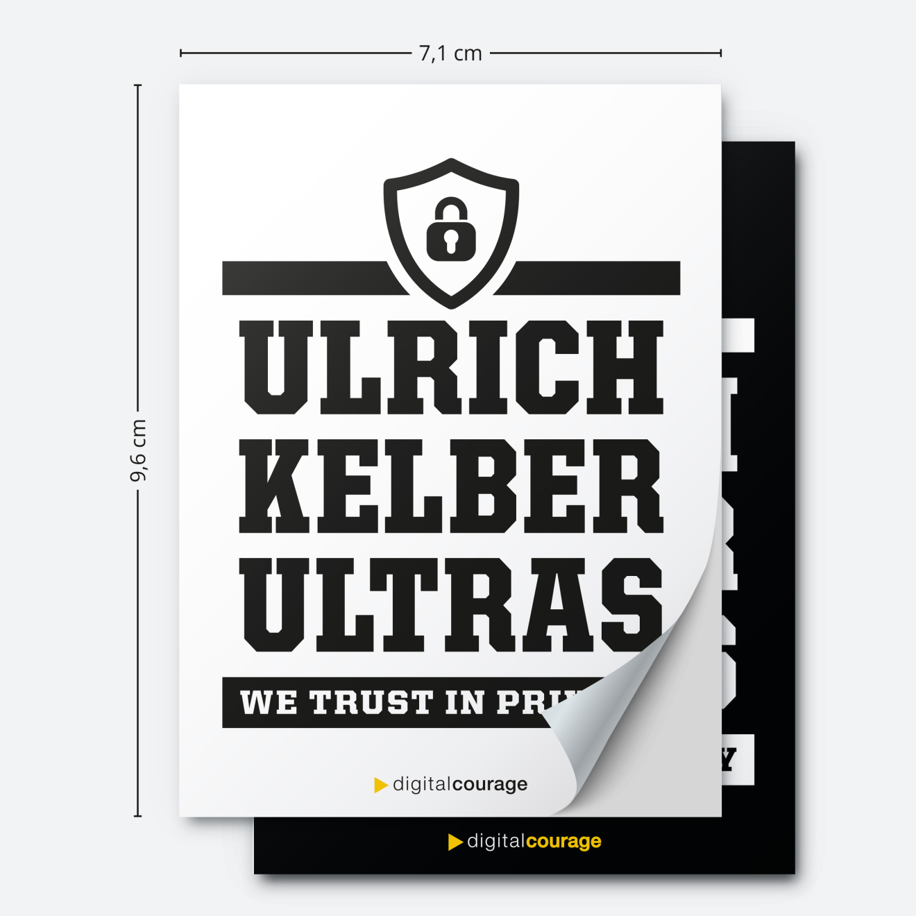 viereckiger AUfkleber