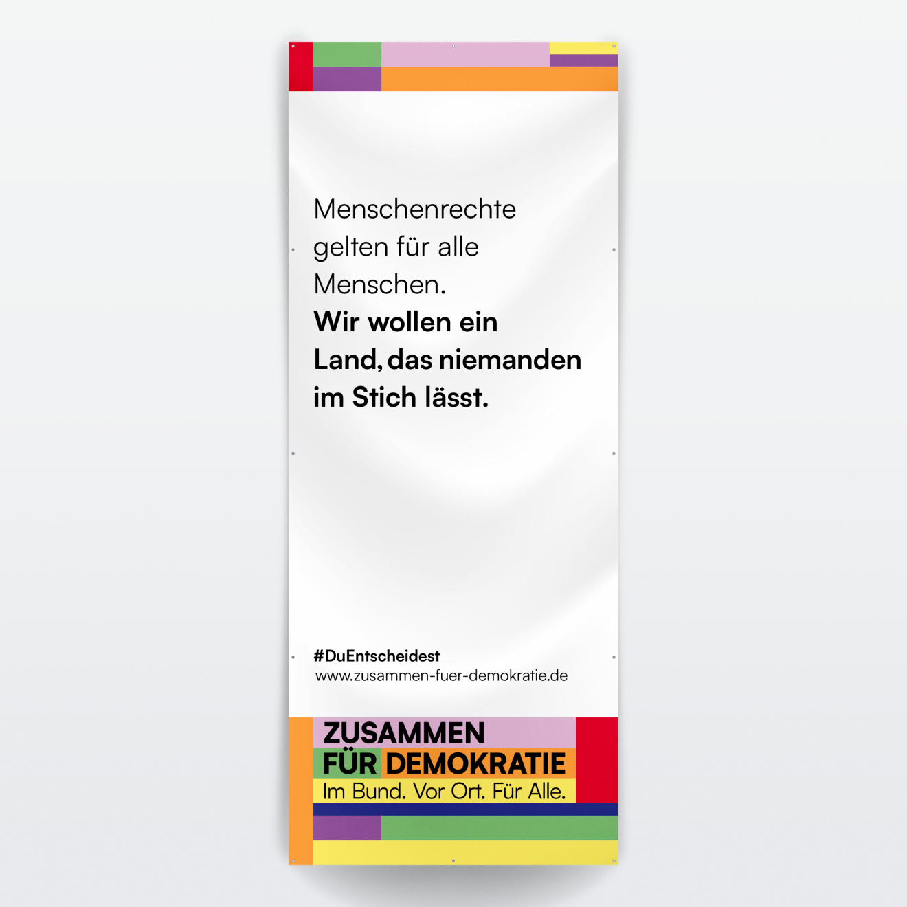 Banner: 1,60 Meter (Breite) × 4 Meter (Höhe) – Hochformat zB für Kirchturm