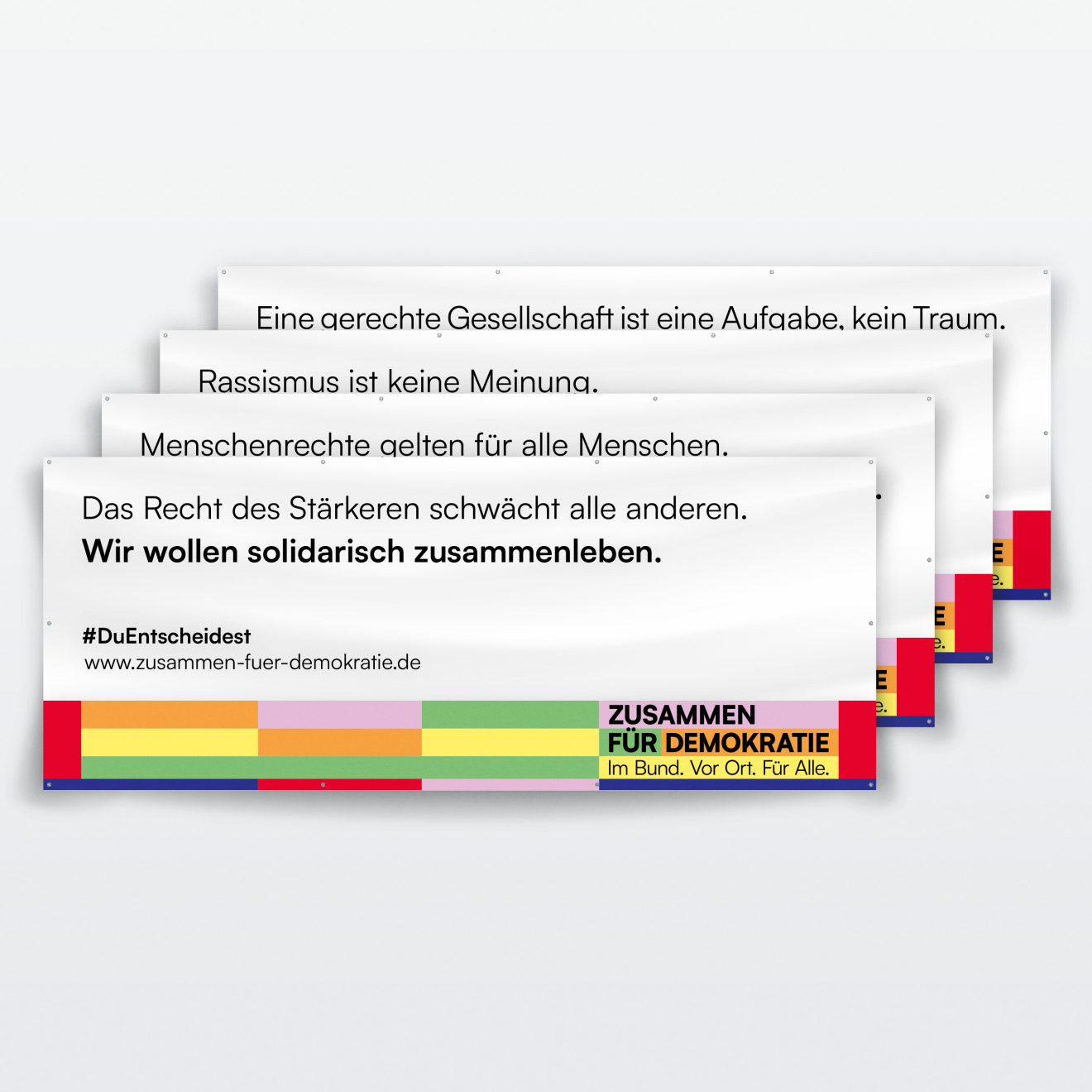 Banner mt vier verschiedenen Motiven