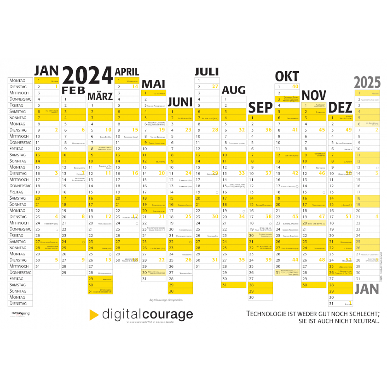 Wandplaner / Kalender 2024