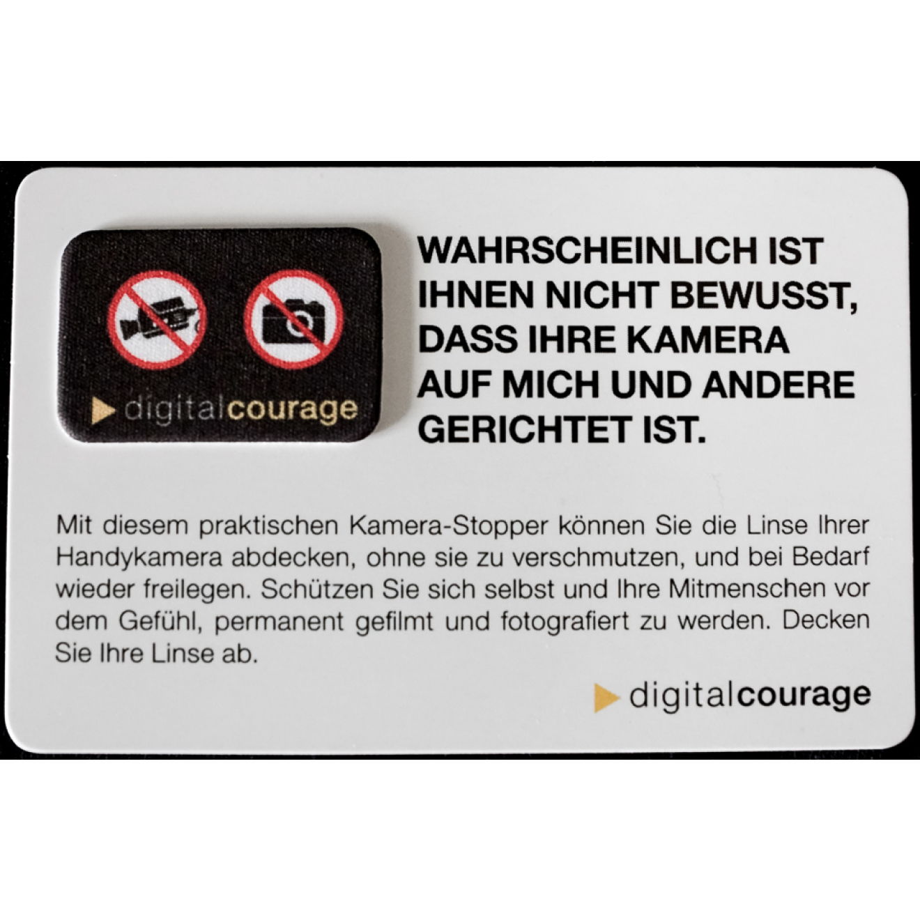 Gadget: Kamerastopper Gadget: Kamerastopper