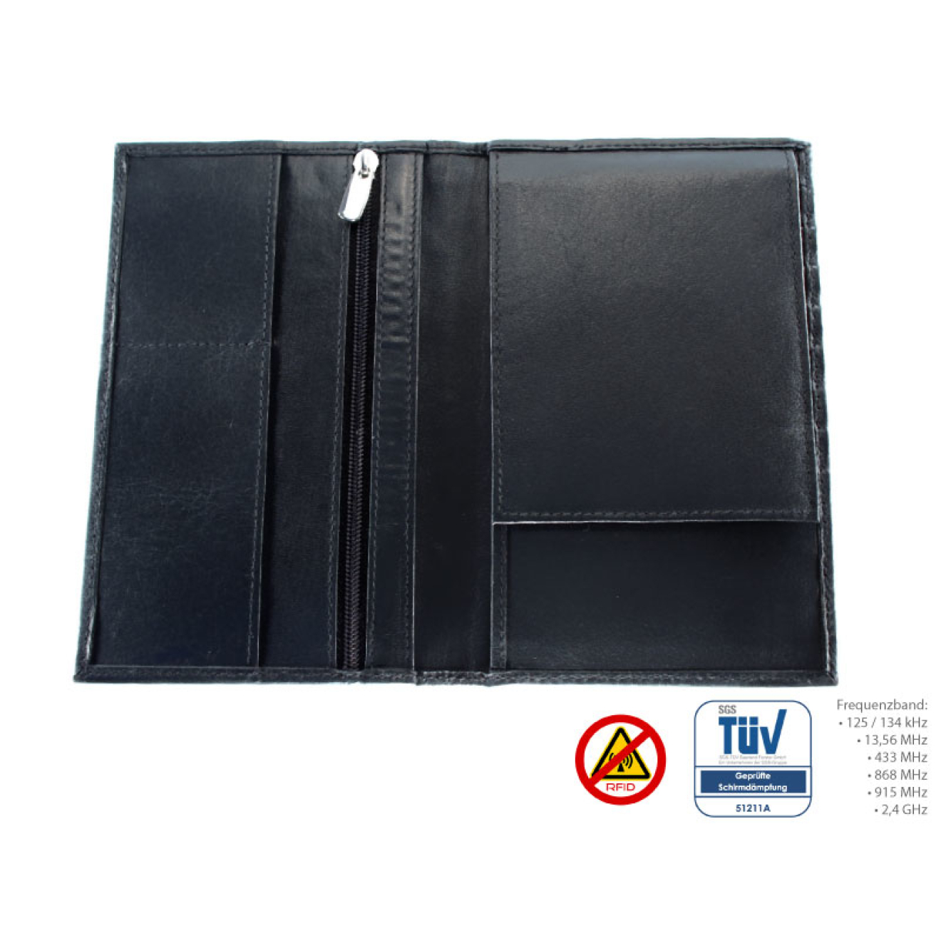 RFID-Schutz: Brieftasche, Leder