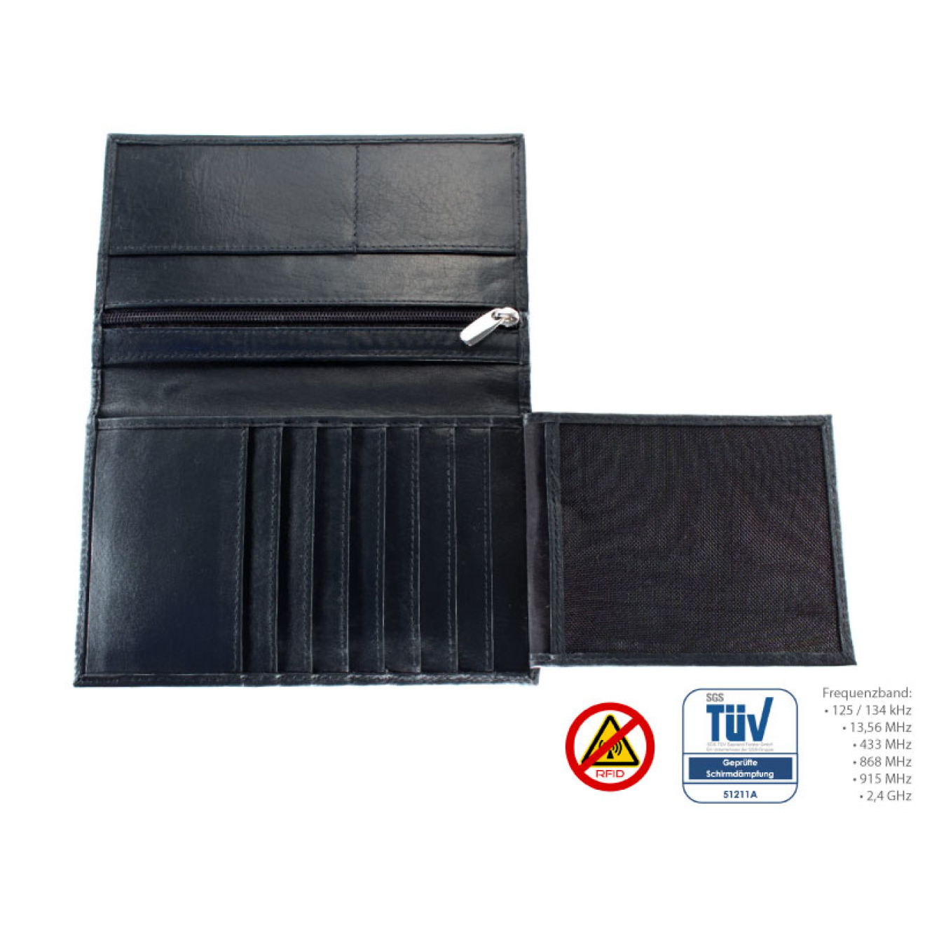 RFID-Schutz: Brieftasche, Leder