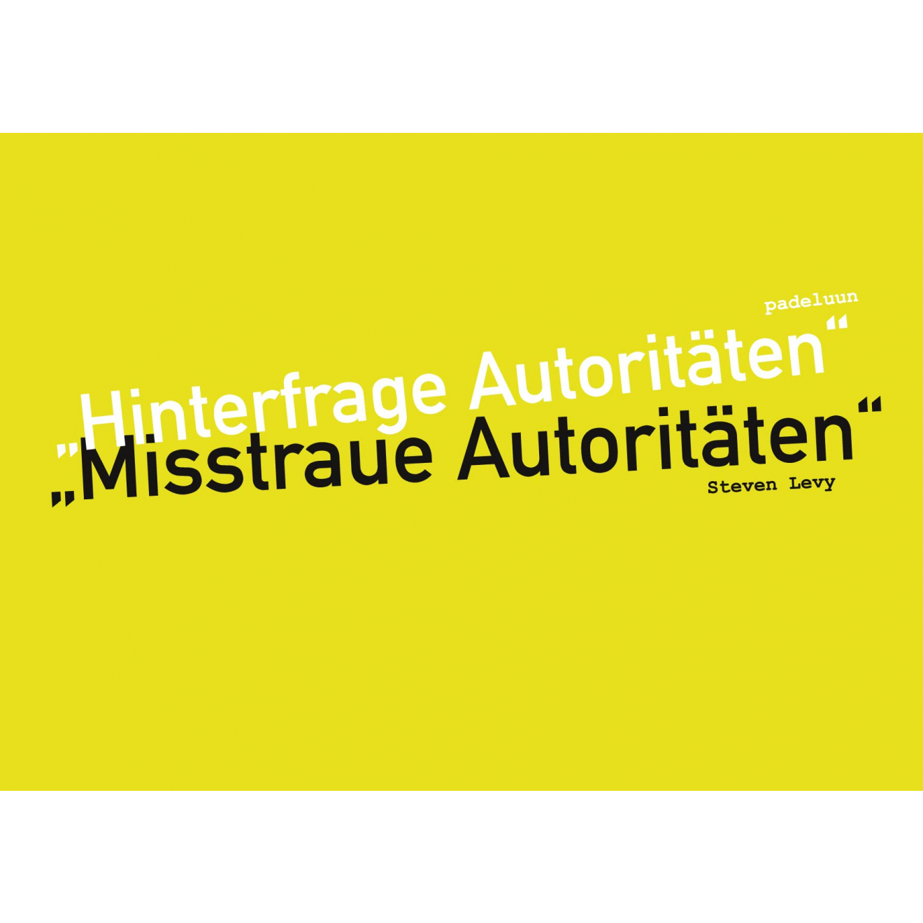 Text-Postkarte: Autoritäten - gelb