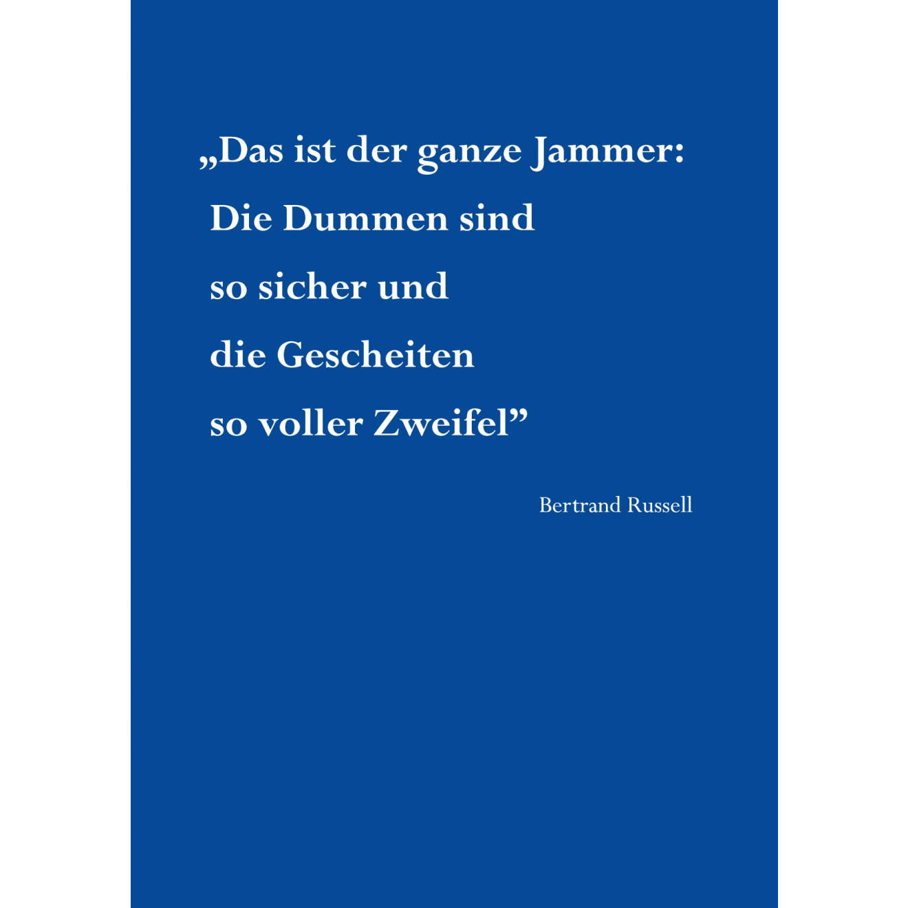 Text-Postkarte: Dumme und Gescheite - blau