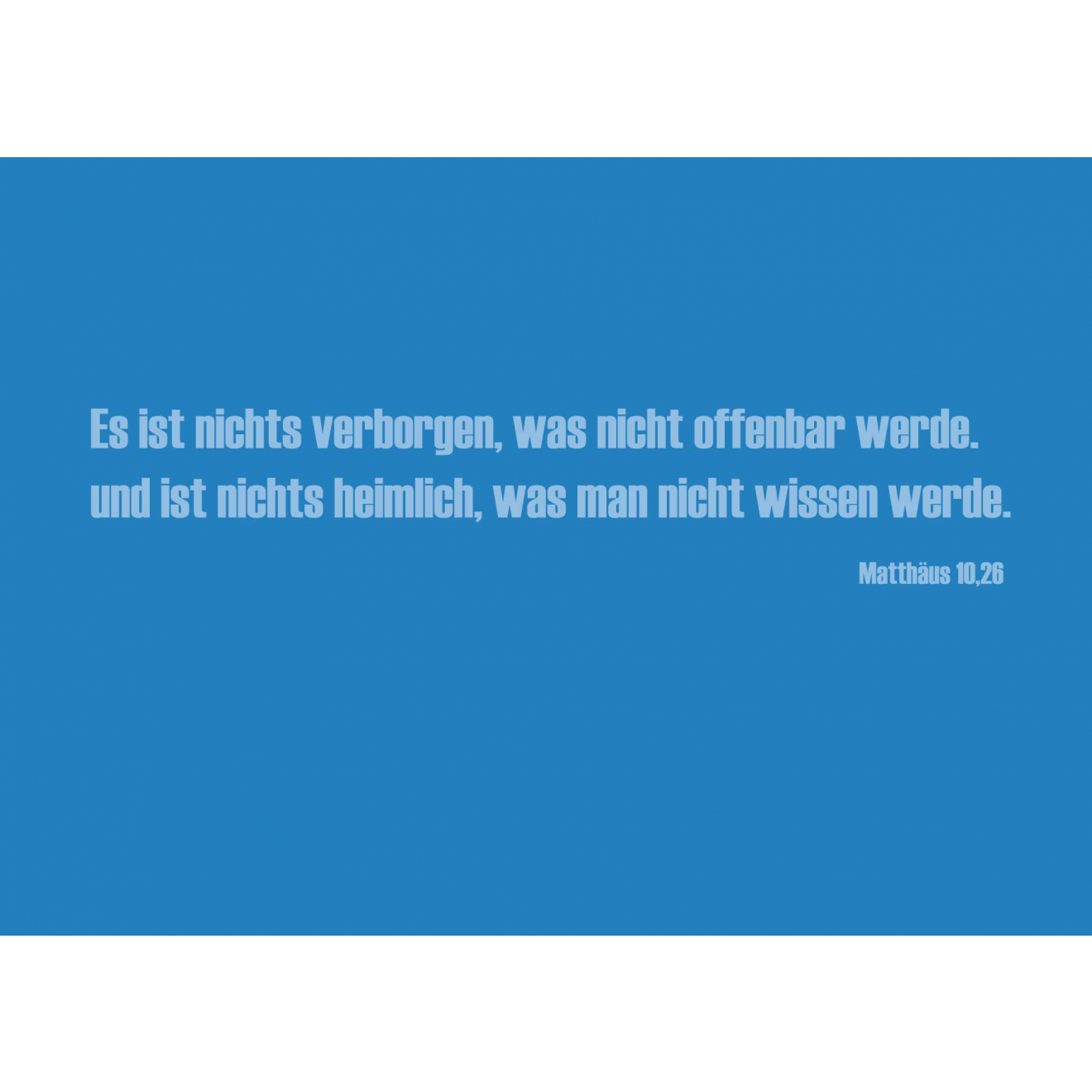 Text-Postkarte: Matthäus 10, 26 - blau