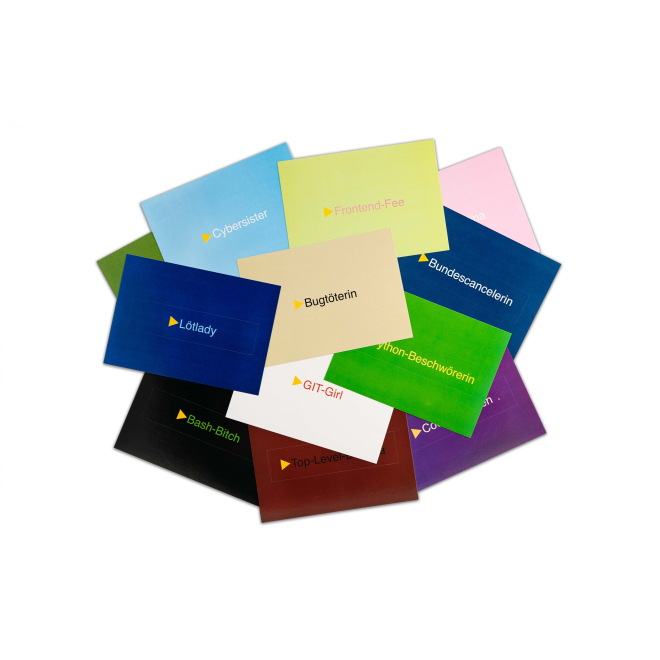 Set: >Nerdiva - Postkarten mit Aufkleber für Haecksen und Hacker