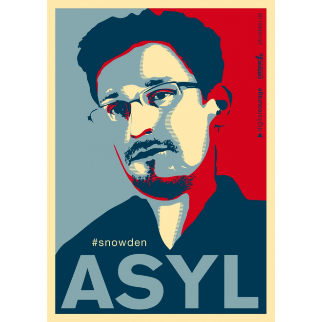Aufkleber: Asyl für Snowden