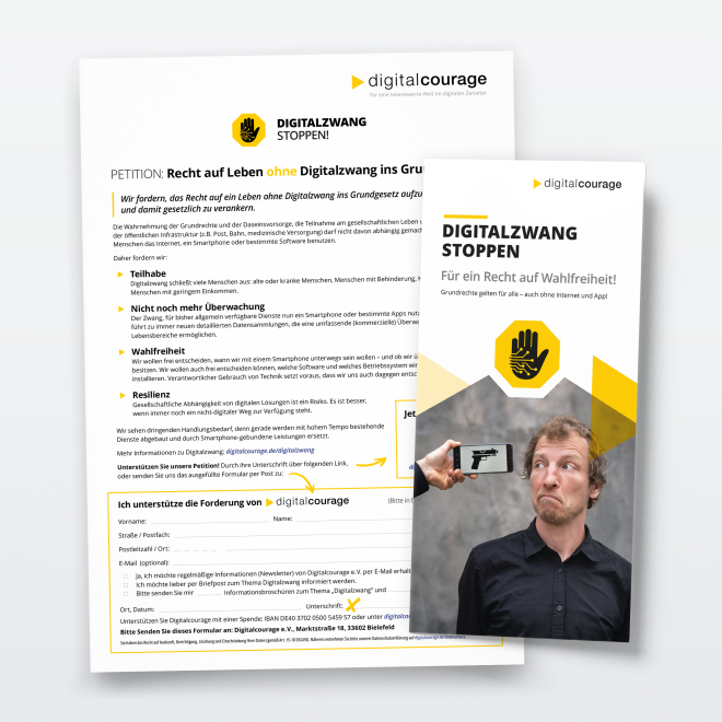Unterschriftenblatt gegen Digitalzwang