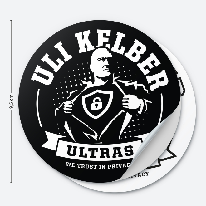 runder Aufkleber in groß