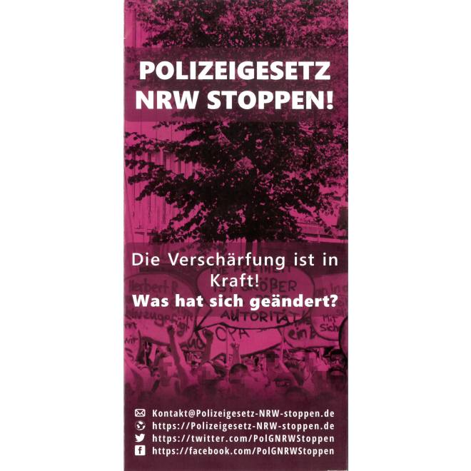 Faltblatt: Polizeigesetz NRW stoppen!