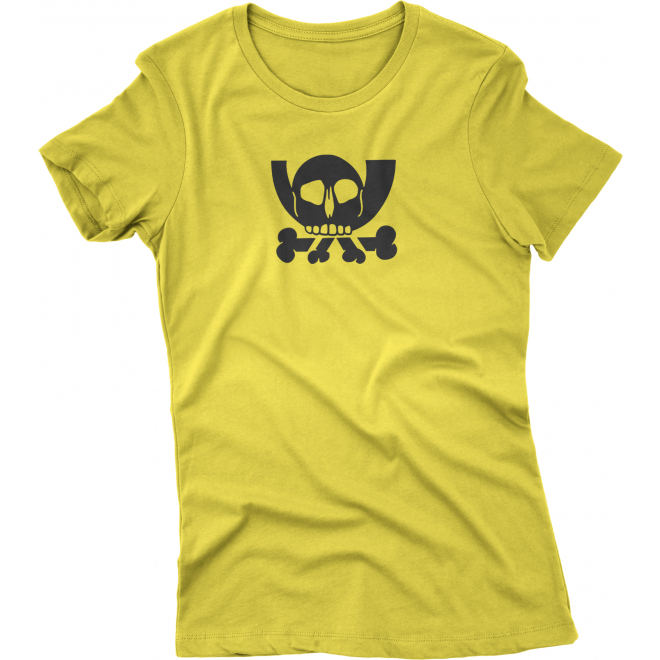 Girlie-Shirt: Pesthörnchen / Datenpiraten (gelb)