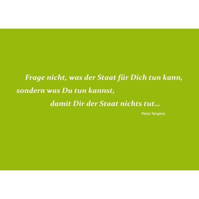 Text-Postkarte: Was der Staat tun kann - grün