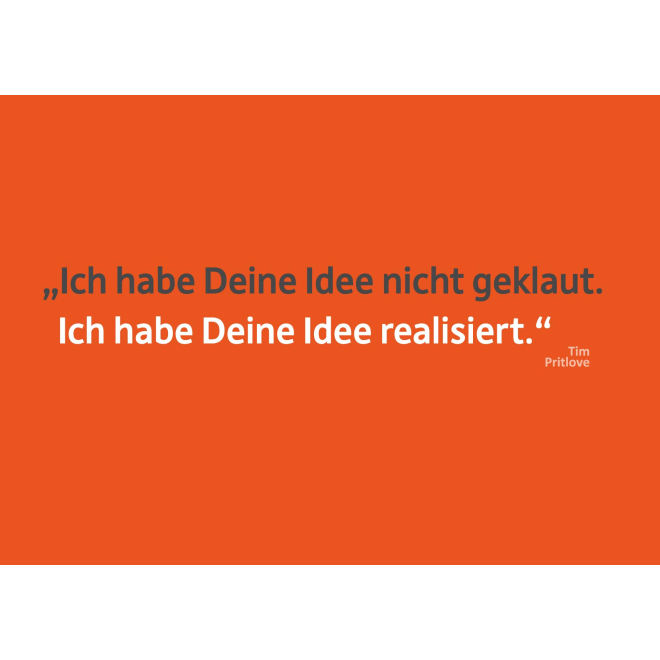 Text-Postkarte: Idee realisiert - rot