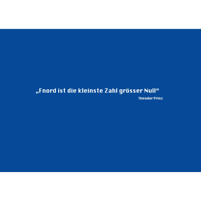 Text-Postkarte: Fnord - blau