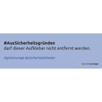 Aufkleber: #AusSicherheitsgründen 5+5