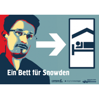 Aufkleber: Ein Bett für Snowden