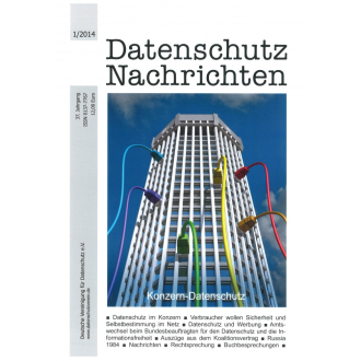 Datenschutz Nachrichten 2014/1 Datenschutz Nachrichten 2014/1