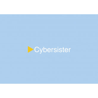 Postkarte mit Aufkleber: Cybersister