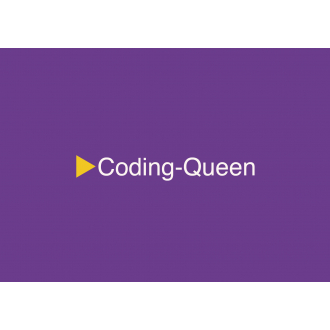 Postkarte mit Aufkleber: Coding-Queen