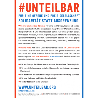 #unteilbar Flyer DIN A5 #unteilbar Flyer DIN A5