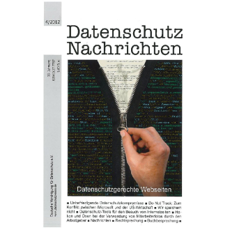 Datenschutz Nachrichten 2012/4 Datenschutz Nachrichten 2012/4
