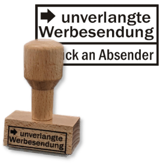 Stempel: Werbesendung zurück an Absender