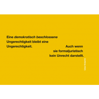 Text-Postkarte: Demokratischer Beschluss - gelb