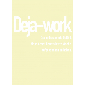 Text-Postkarte: Deja-work - beige