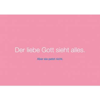 Text-Postkarte: Der liebe Gott - rosa