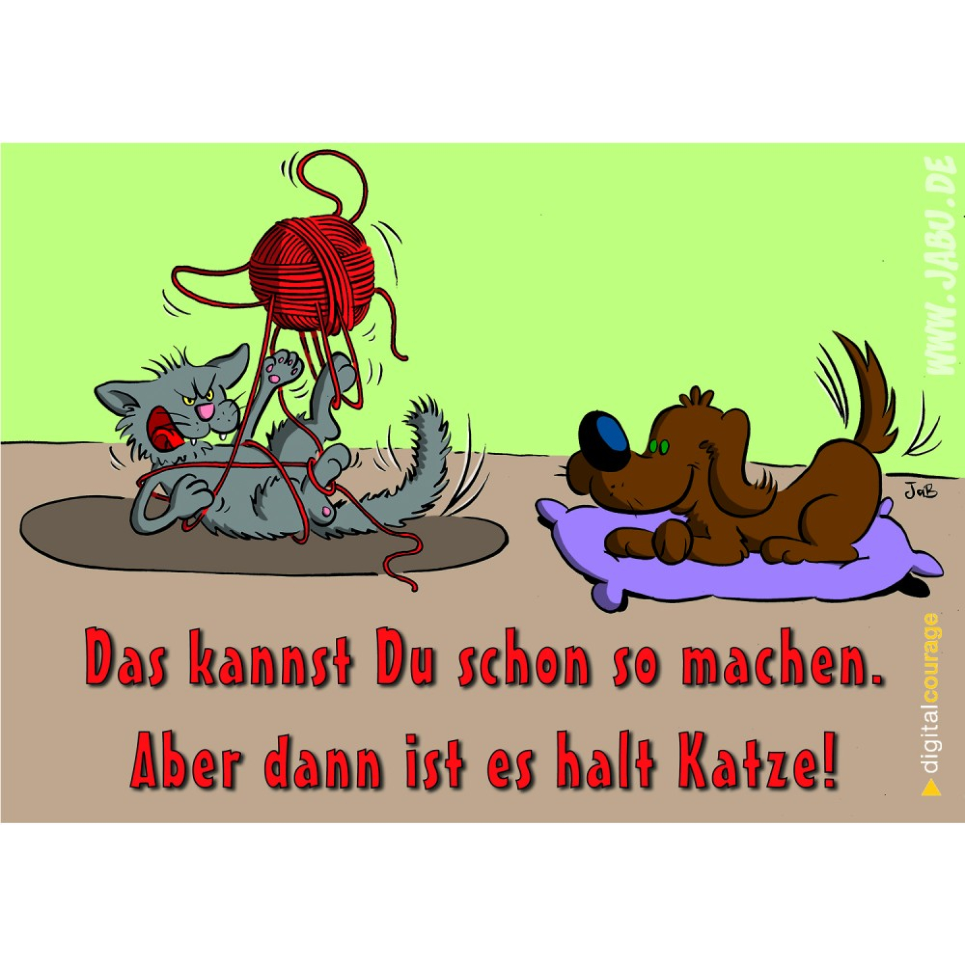 Aufkleber: "...dann ist es halt Katze" Aufkleber: "...dann ist es halt Katze"